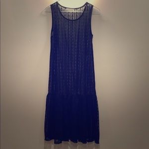 Black lace sheer midi dress